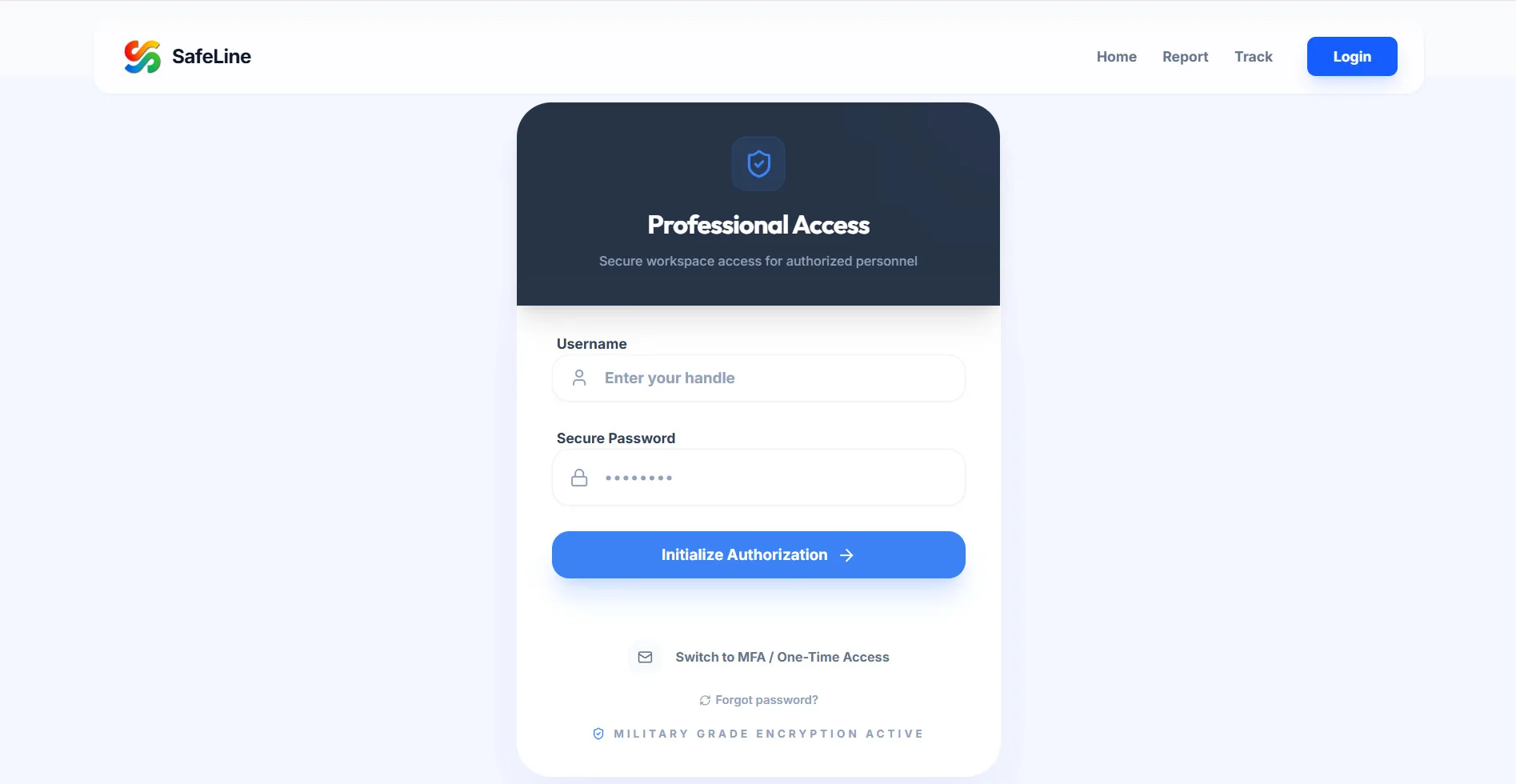 SafeLine web app screen 1